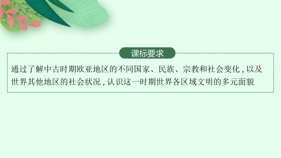 2026年高考总复习优化设计一轮复习历史（人教版）-第18讲　中古时期的欧洲、亚洲、非洲与美洲.pptx_第2页