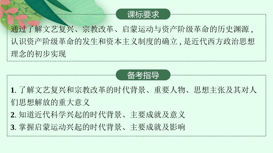 2026年高考总复习优化设计一轮复习历史（人教版）-第20讲　欧洲的思想解放运动.pptx_第2页