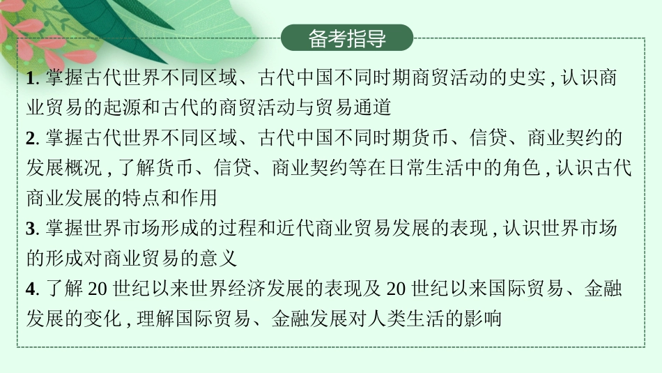 2026年高考总复习优化设计一轮复习历史（人教版）-第38讲　商业贸易与日常生活.pptx_第3页
