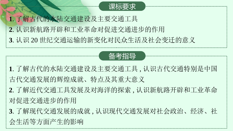 2026年高考总复习优化设计一轮复习历史（人教版）-第40讲　交通与社会变迁.pptx_第2页