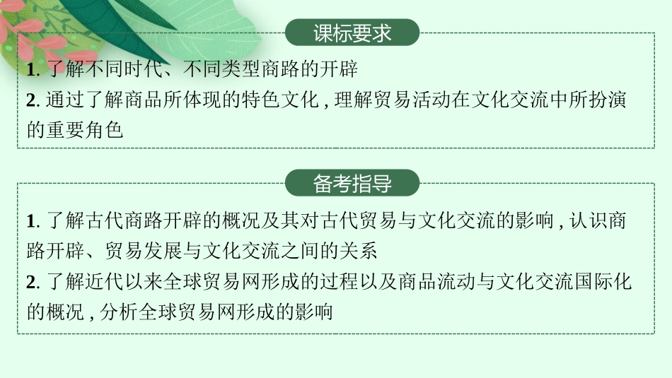 2026年高考总复习优化设计一轮复习历史（人教版）-第45讲　商路、贸易与文化交流.pptx_第2页