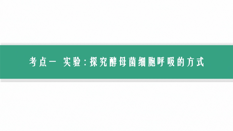 2026年高考总复习优化设计一轮复习生物-第11讲　第2课时　探究酵母菌细胞呼吸的方式、影响细胞呼吸的因素及细胞呼吸原理的应用.pptx_第2页