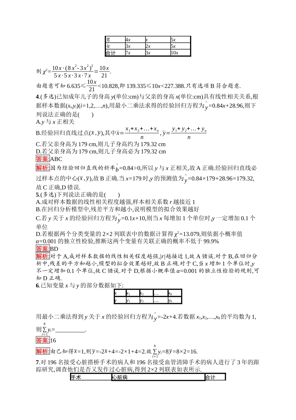2026年高考总复习优化设计一轮复习数学（福建版）-考点规范练53　成对数据的统计分析.docx_第2页