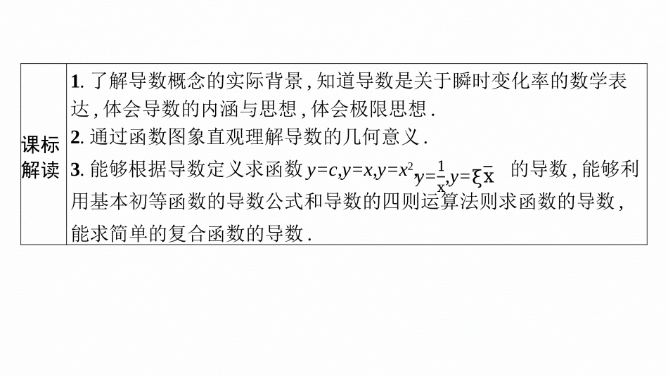 2026年高考总复习优化设计一轮复习数学（广西版）-第一节　导数的概念、几何意义及运算.pptx_第3页
