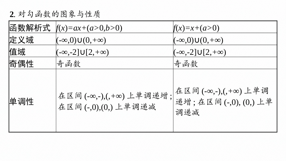 2026年高考总复习优化设计一轮复习数学（人教A版）-微点突破1　对勾函数及其应用.pptx_第3页