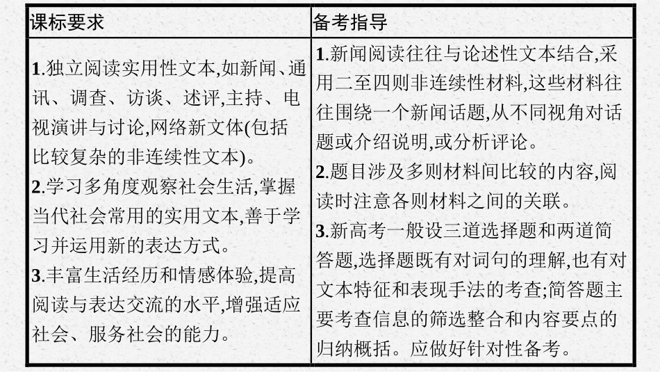 2026年高考总复习优化设计一轮复习语文-第1节　概括新闻的信息.pptx_第3页