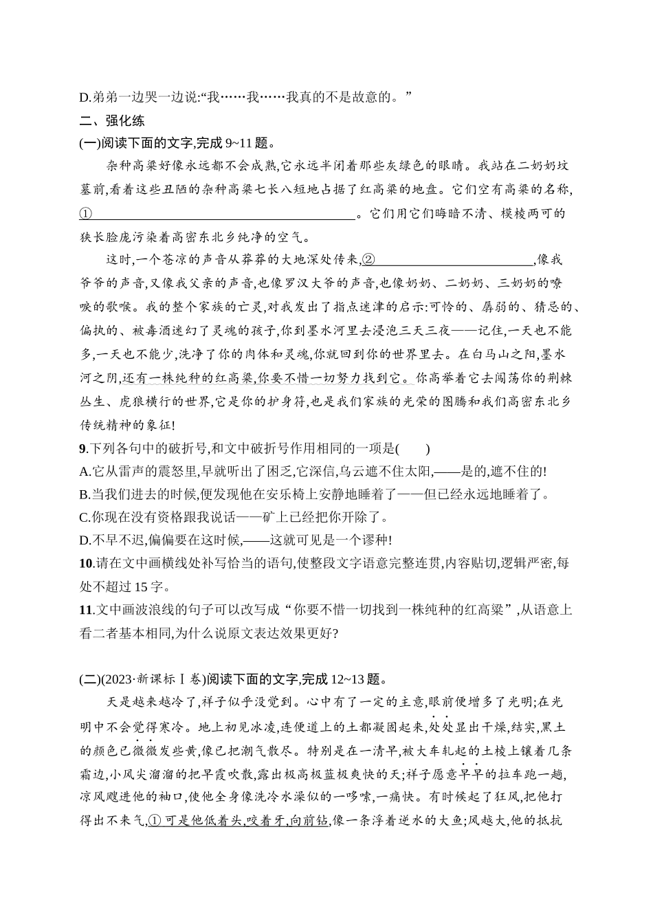2026年高考总复习优化设计一轮复习语文-练案36　标点符号.docx_第3页