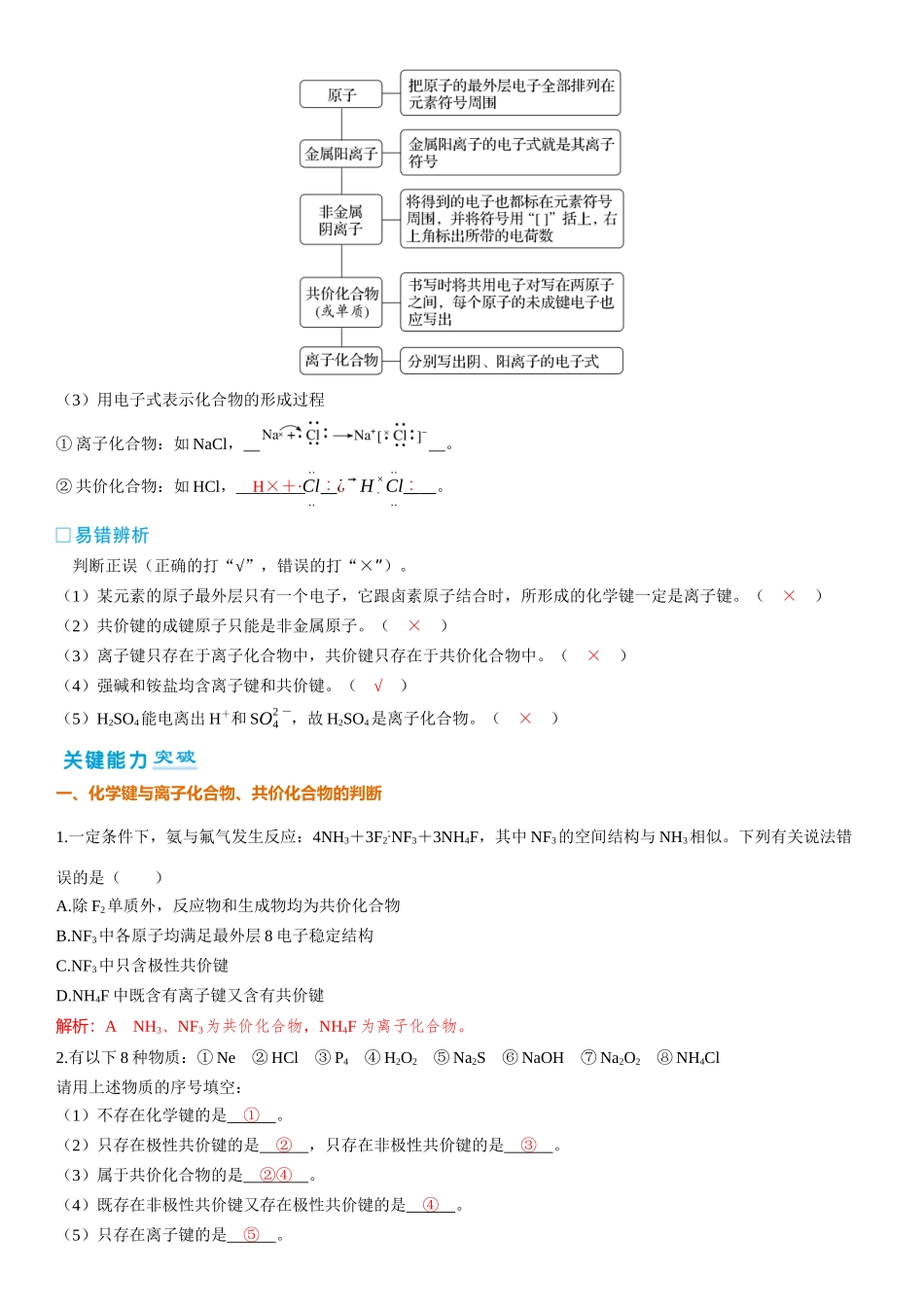 2026三维设计一轮总复习高中化学-第27讲　化学键　杂化轨道理论.docx_第2页