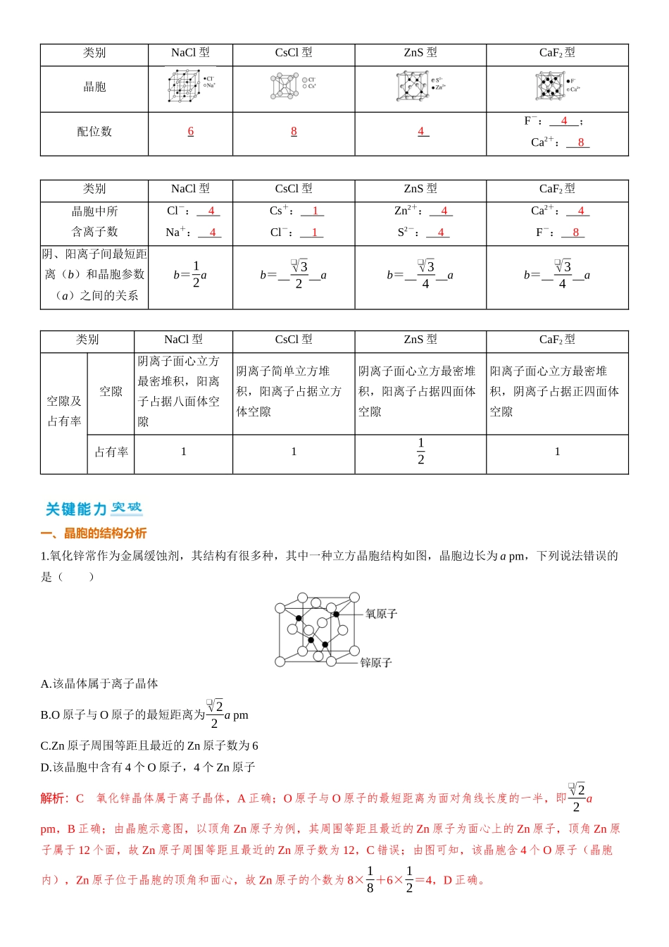 2026三维设计一轮总复习高中化学-第30讲　晶胞结构分析与计算.docx_第2页