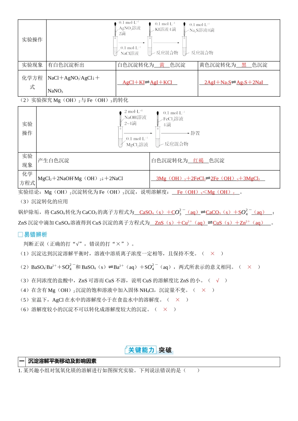 2026三维设计一轮总复习高中化学-第47讲　沉淀溶解平衡.docx_第2页