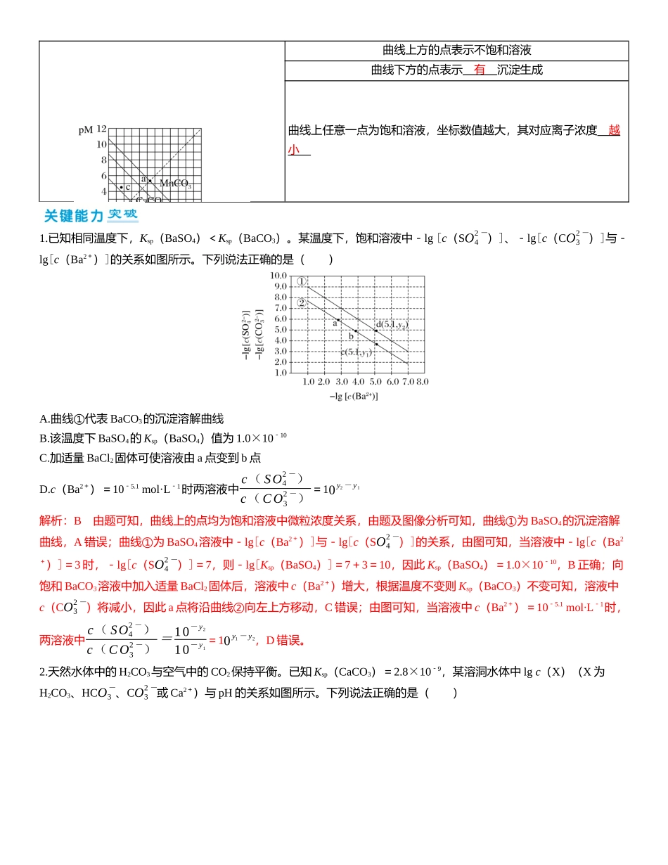 2026三维设计一轮总复习高中化学-第50讲　沉淀溶解平衡图像分析.docx_第3页