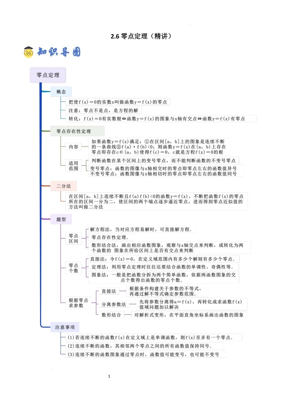 2026一轮复习一隅三反数学-2.6 函数的零点 (精讲）（原卷版）.docx_第1页