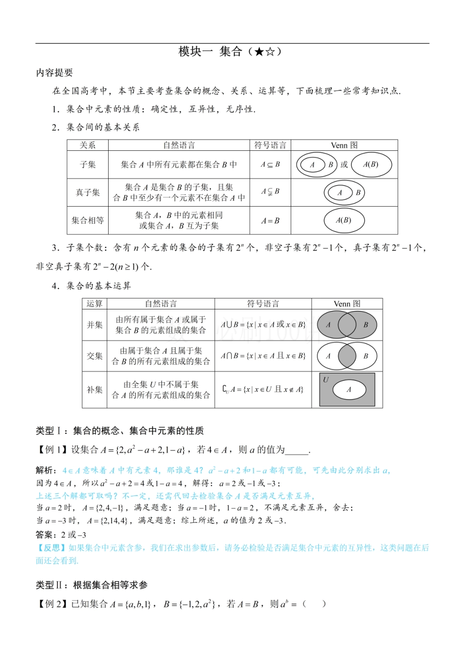2026一轮数学教辅电子版-第1节 集合（方法册+习题册）.pdf_第1页