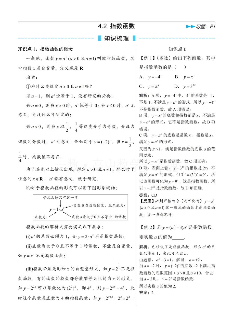 2026一轮数学教辅电子版-第2节 指数函数（方法册+习题册）.pdf_第1页