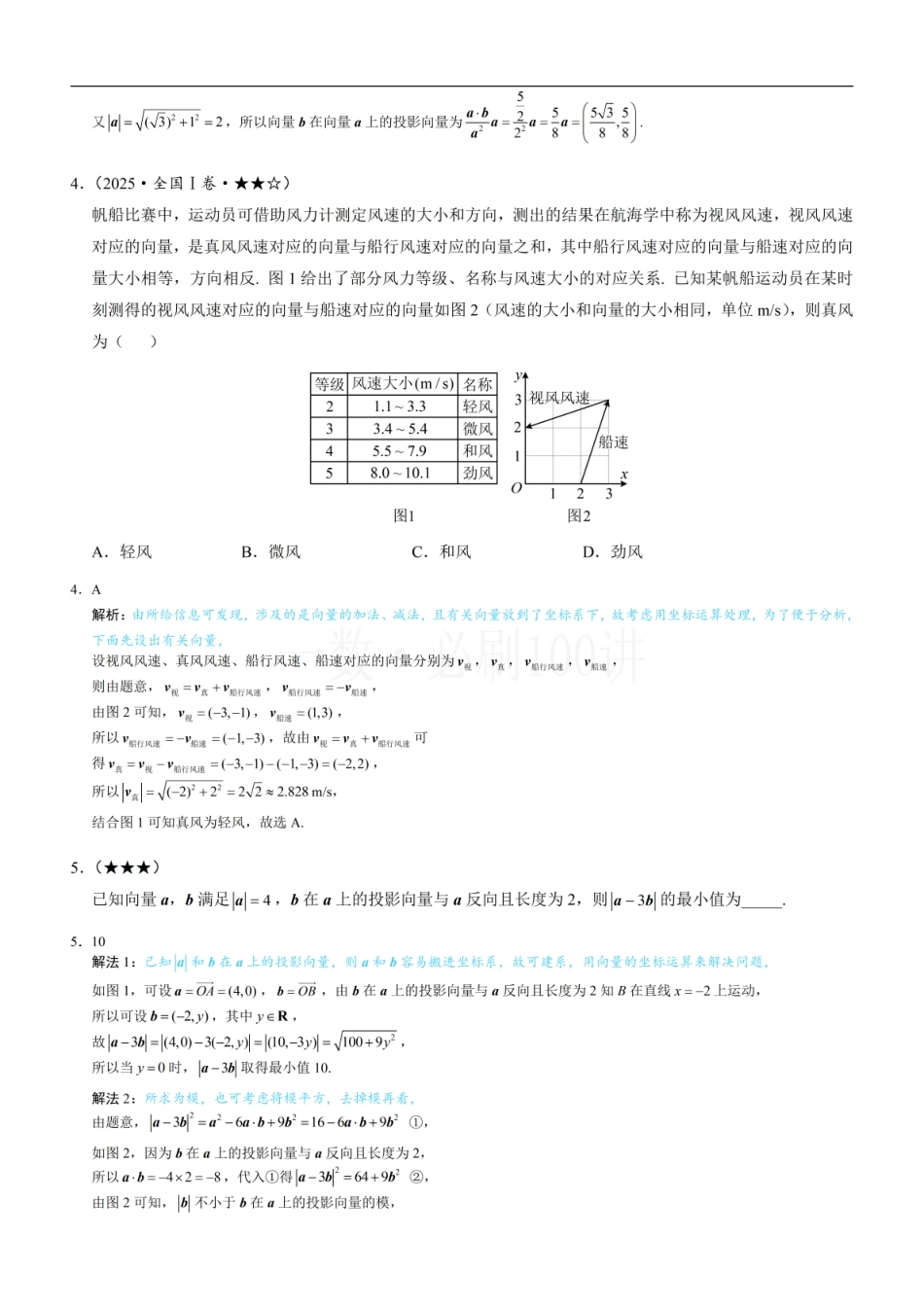 2026一轮数学教辅电子版-第4节 向量的坐标运算与建系运用（习题册+答案册）.pdf_第2页