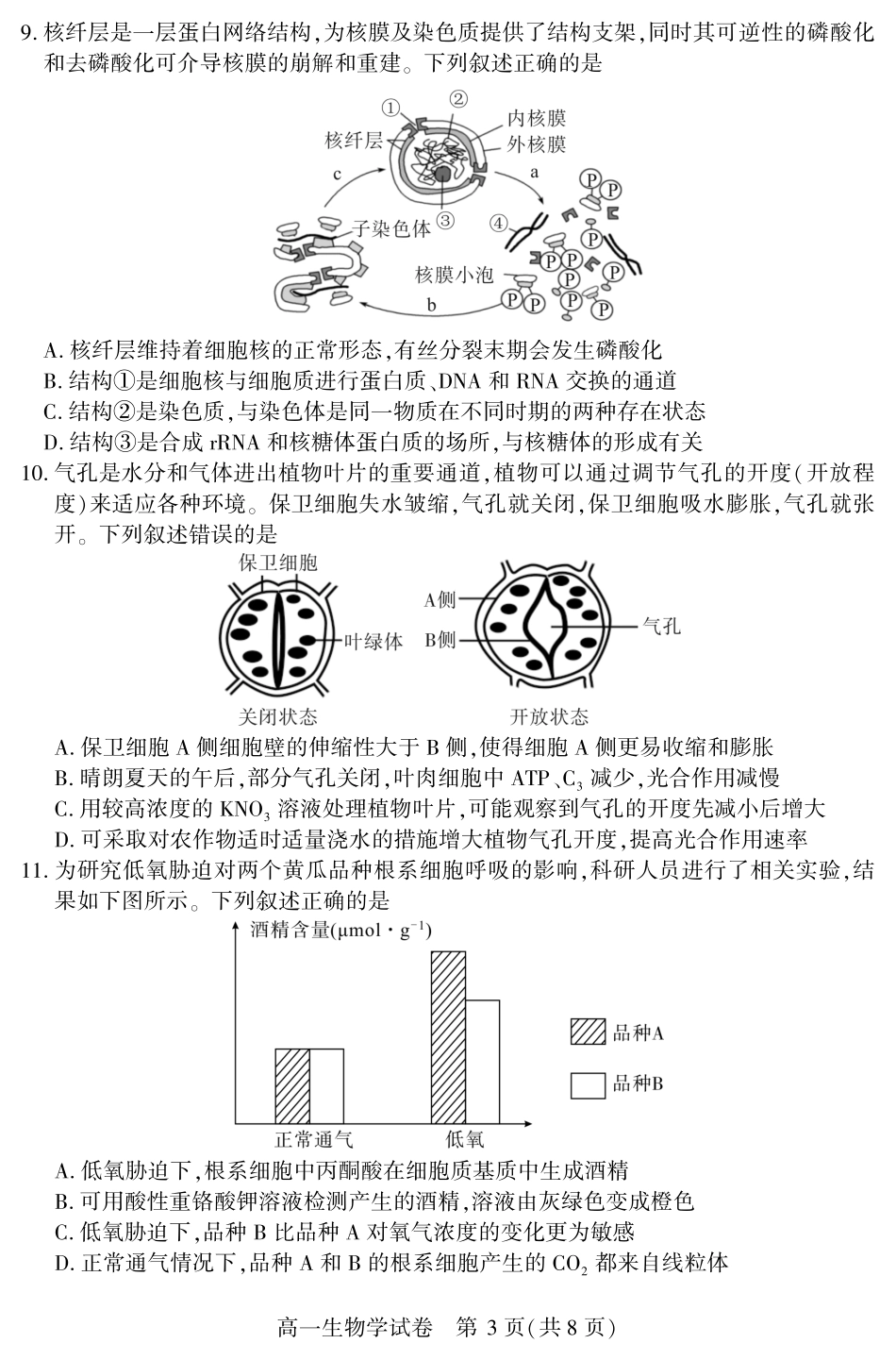 湖北省潜江市2024-2025学年下学期高一期末检测(7.1-7.2)高一生物学.pdf_第3页