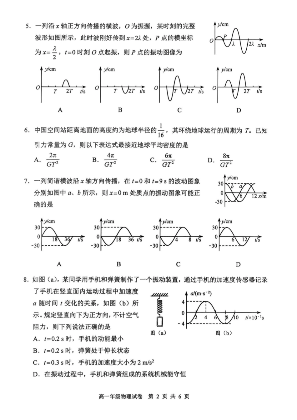 物理试卷+答案【黑吉辽蒙卷】【高一下期末考】辽宁省2024-2025学年度(下)沈阳市五校协作体高一期末考试(7.17-7.18).pdf_第2页