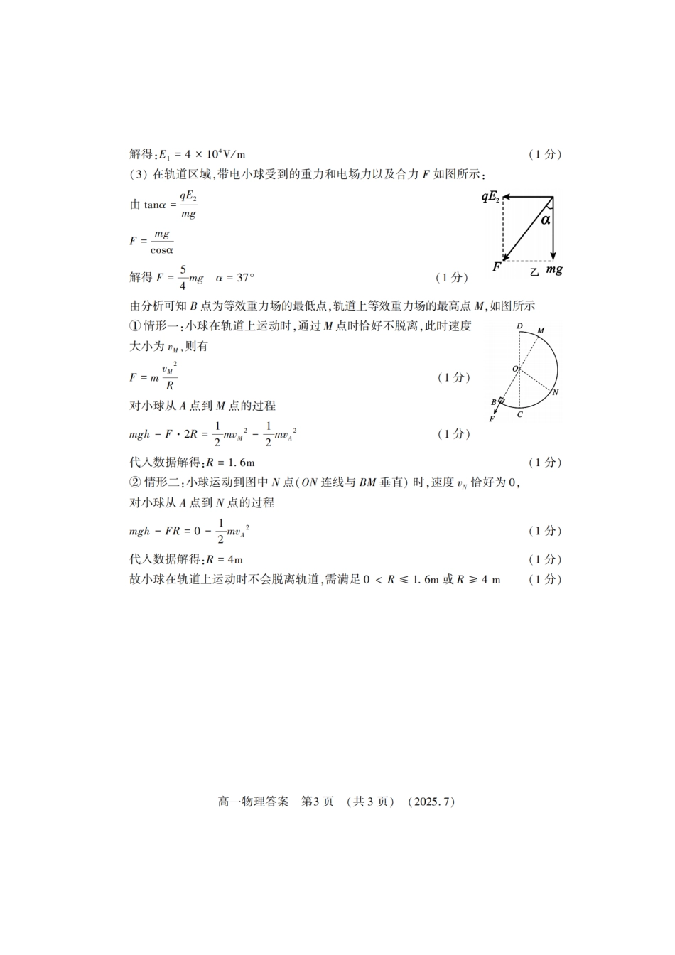 物理试卷答案【河南卷】【高以下期末考】河南洛阳市2024-2025高一下学期期末质量检测(7.10-7.12).pdf_第3页