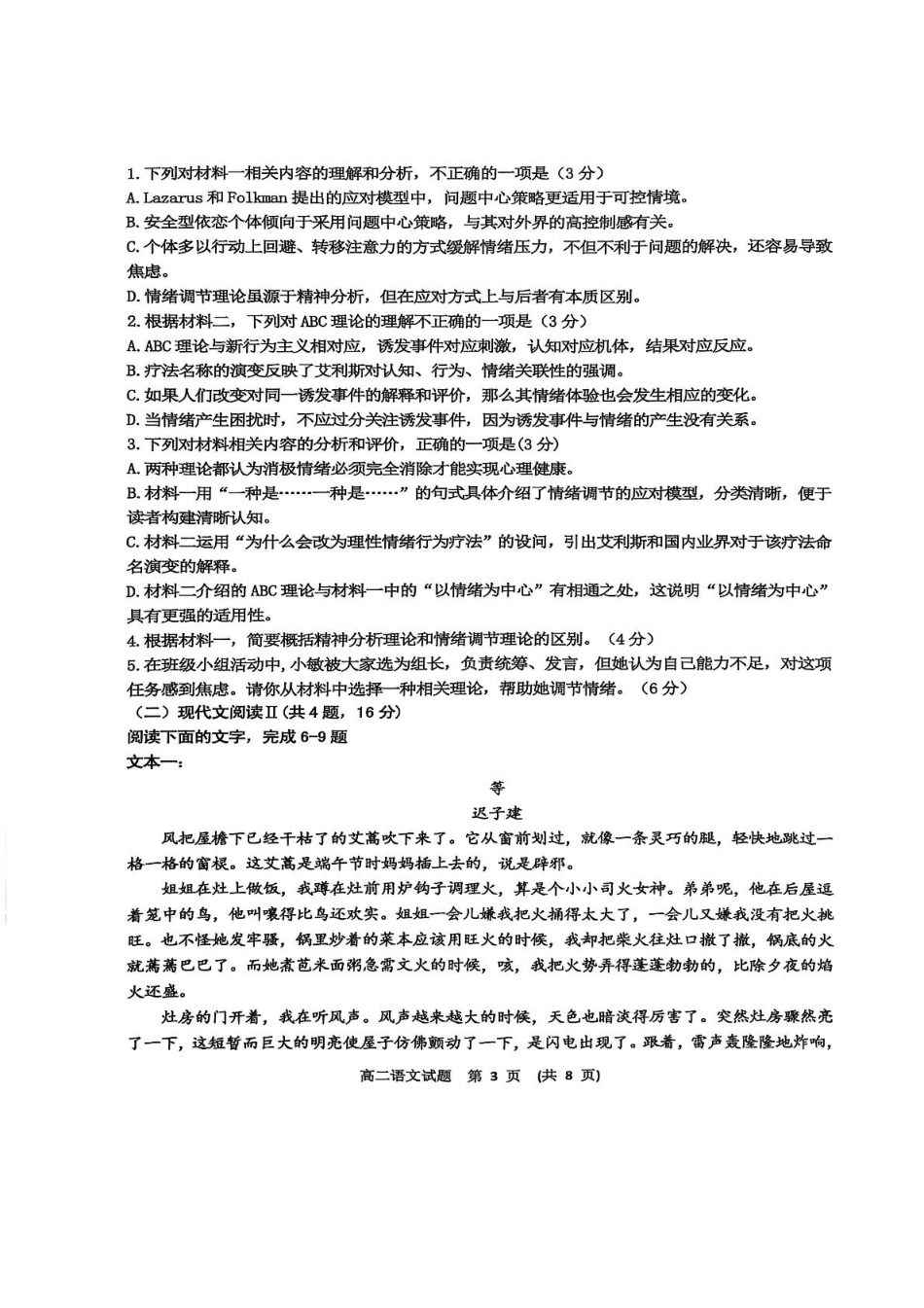 语文试卷+参考答案【江西卷】【高二下期末考】江西省新余市2024-2025学年高二年级下学期期末质量检测（7.2-7.4）.pdf_第3页