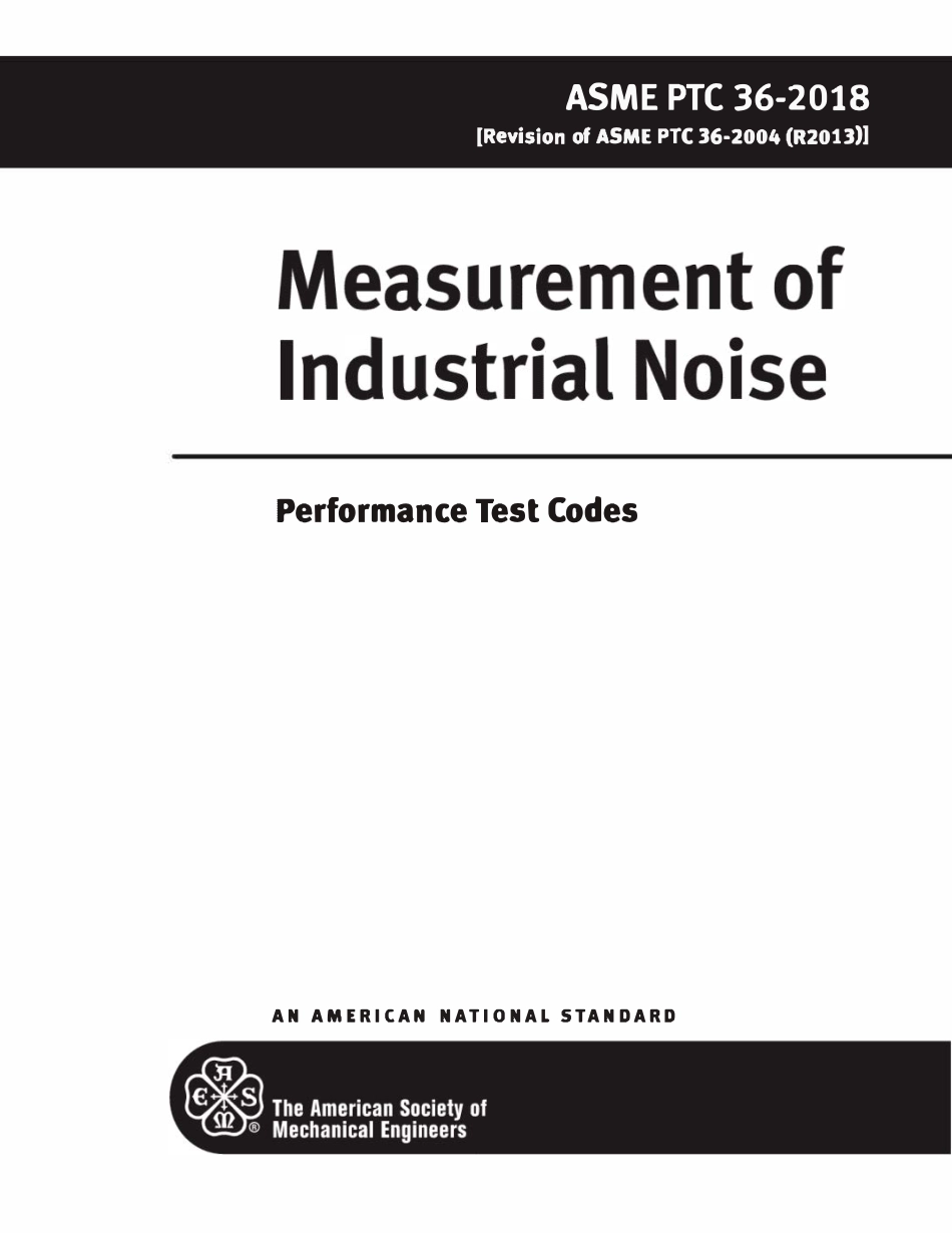 ASME PTC 36-2018 Measurement of Industrial Noise工业噪声测量.pdf_第1页