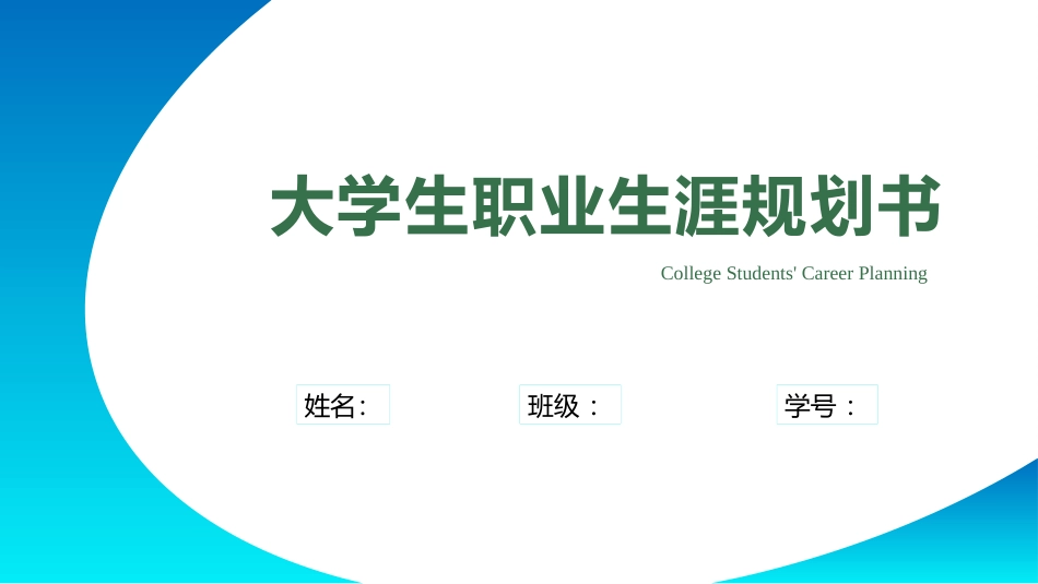 1动画专业-大学生职业规划书.pptx_第1页