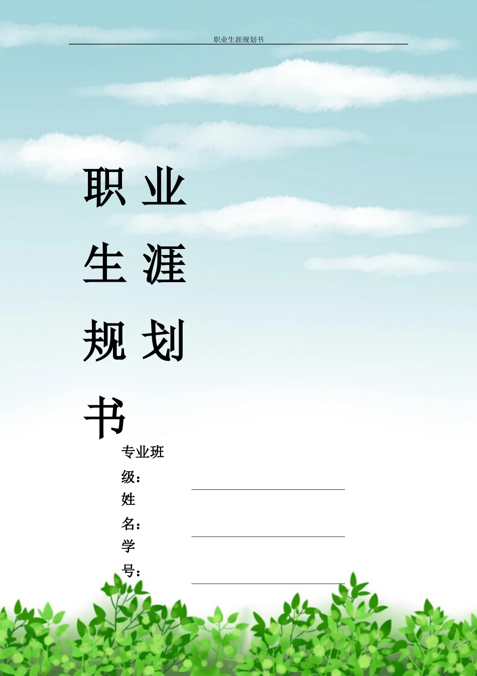 1动漫设计专业-大学生职业规划书.docx_第1页
