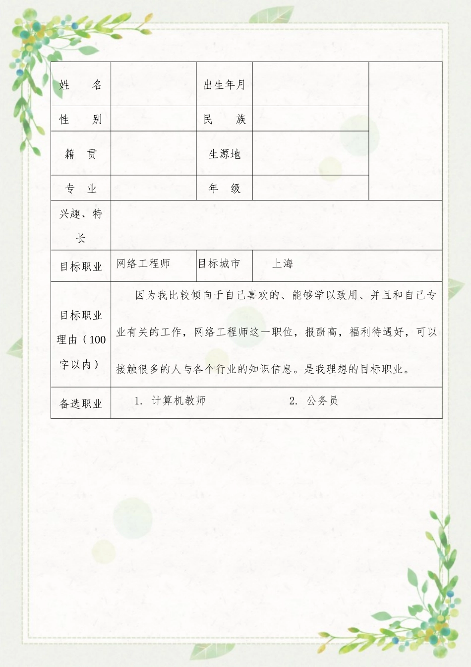 1计算机与信息工程系专业-大学生职业规划书.docx_第3页