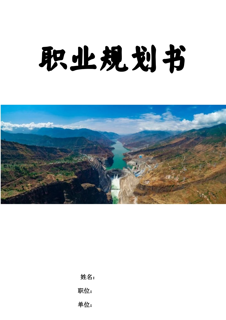 1水利水电专业-大学生职业生涯规划书.docx_第1页