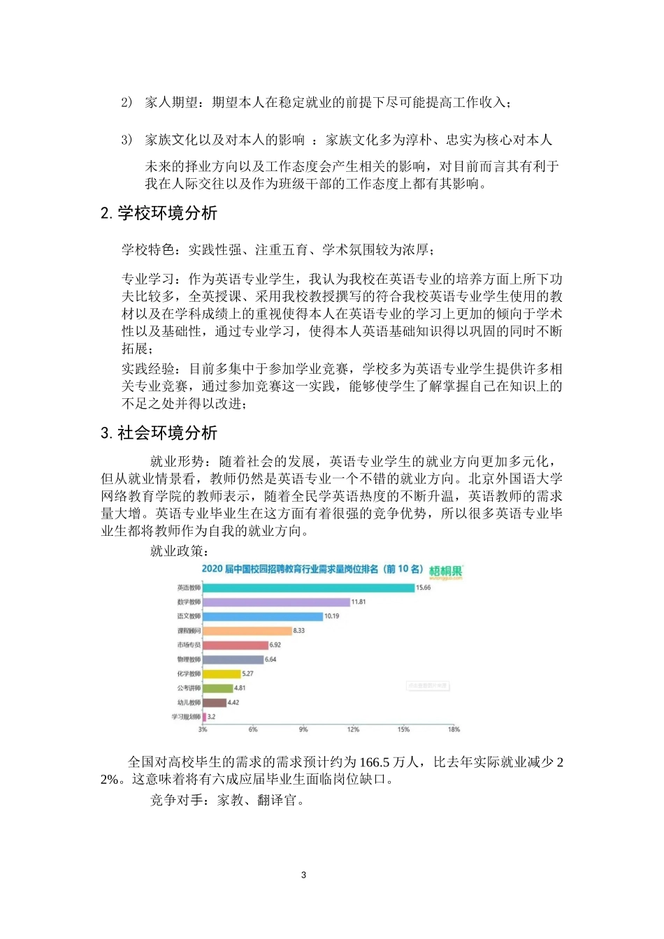 1英语专业-大学生职业规划书1.docx_第3页