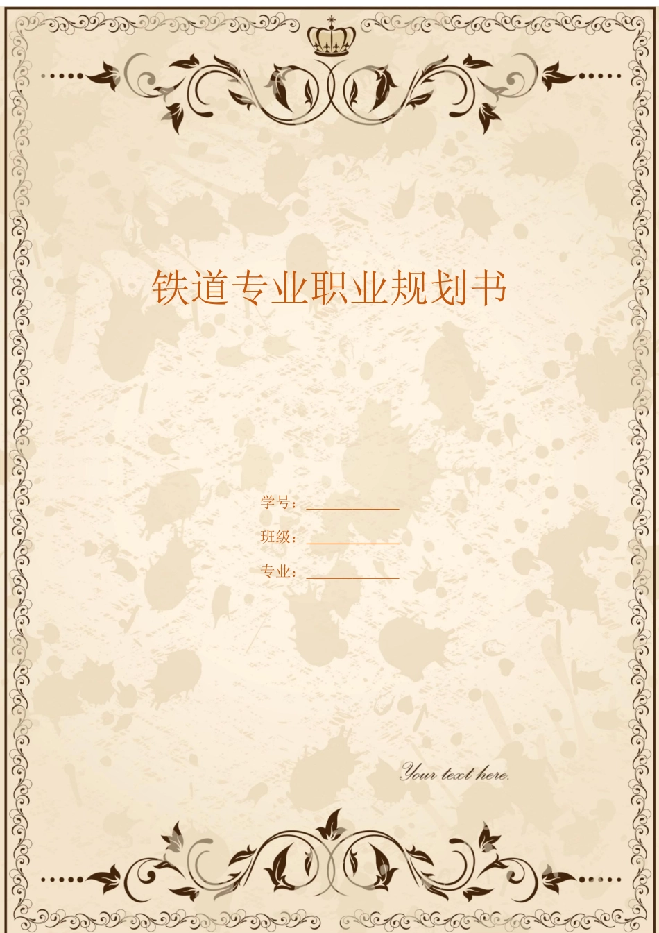 铁道管理专业专业-大学生职业生涯规划书.docx_第1页