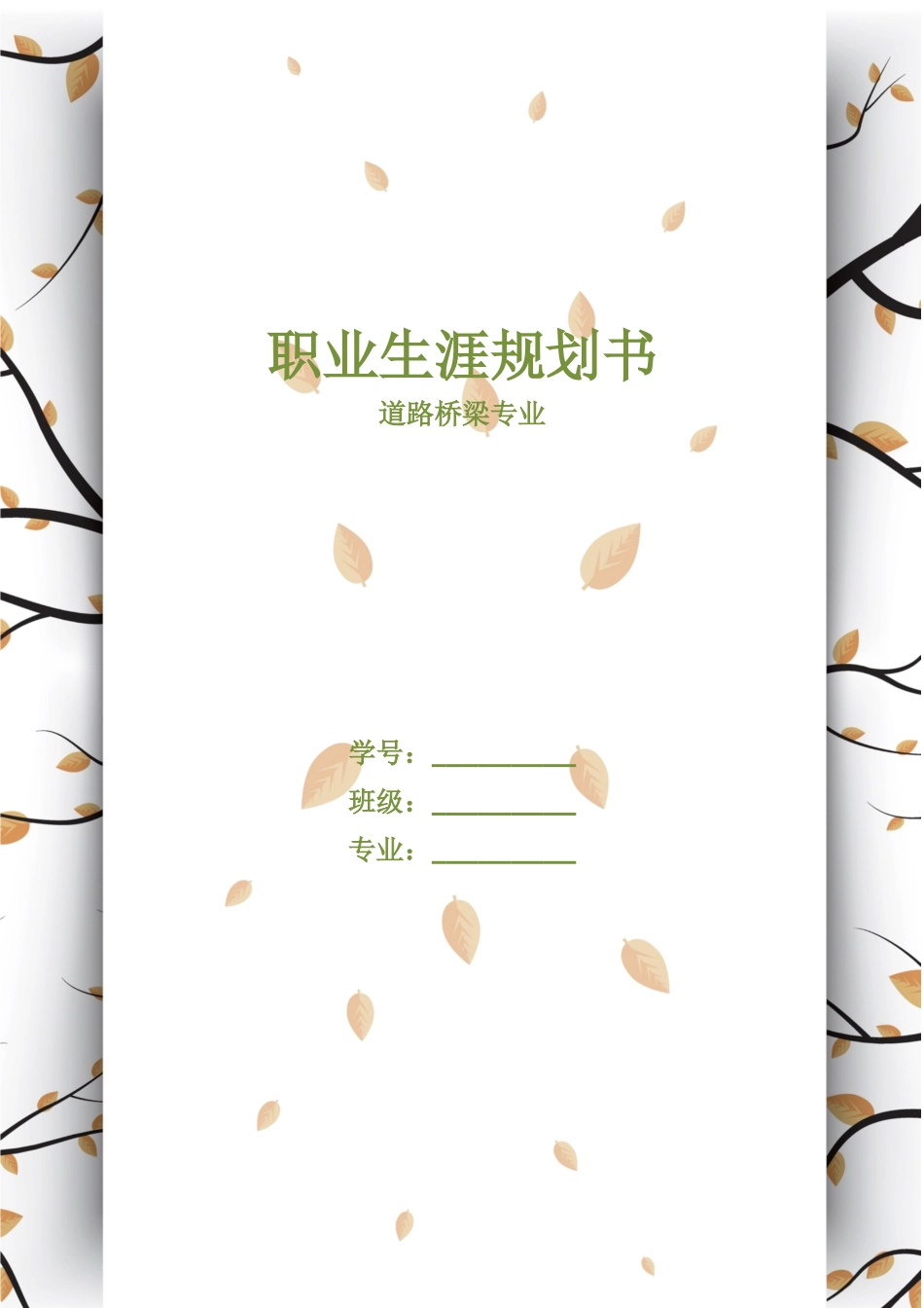 1道桥专业专业-大学生职业规划书.docx_第1页