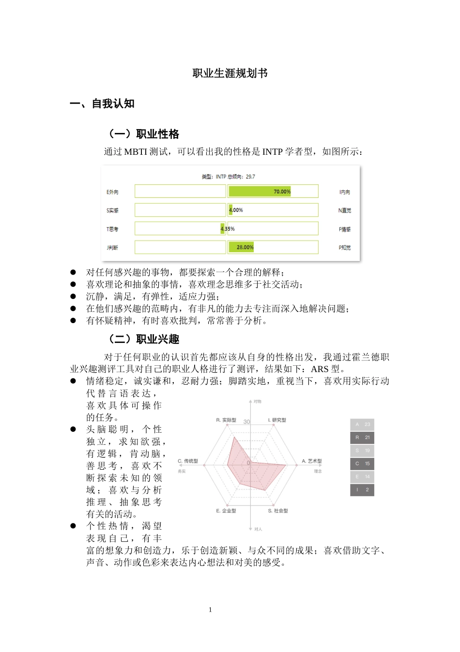 室内艺术设计专业-大学生职业生涯规划书.docx_第1页