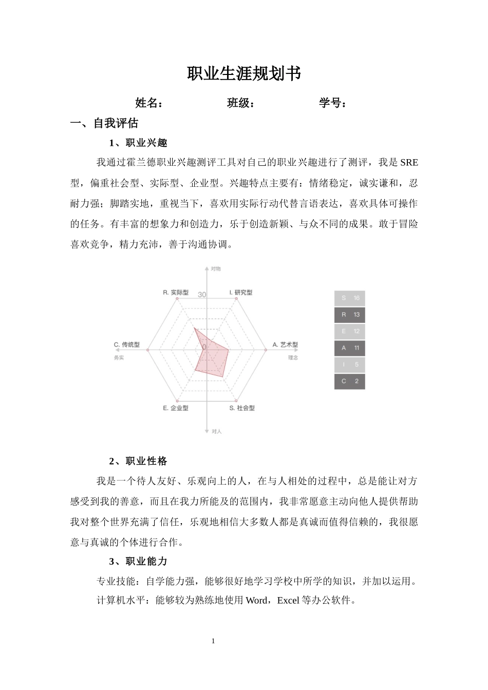 机电技术应用专业-大学生职业生涯规划书.docx_第1页