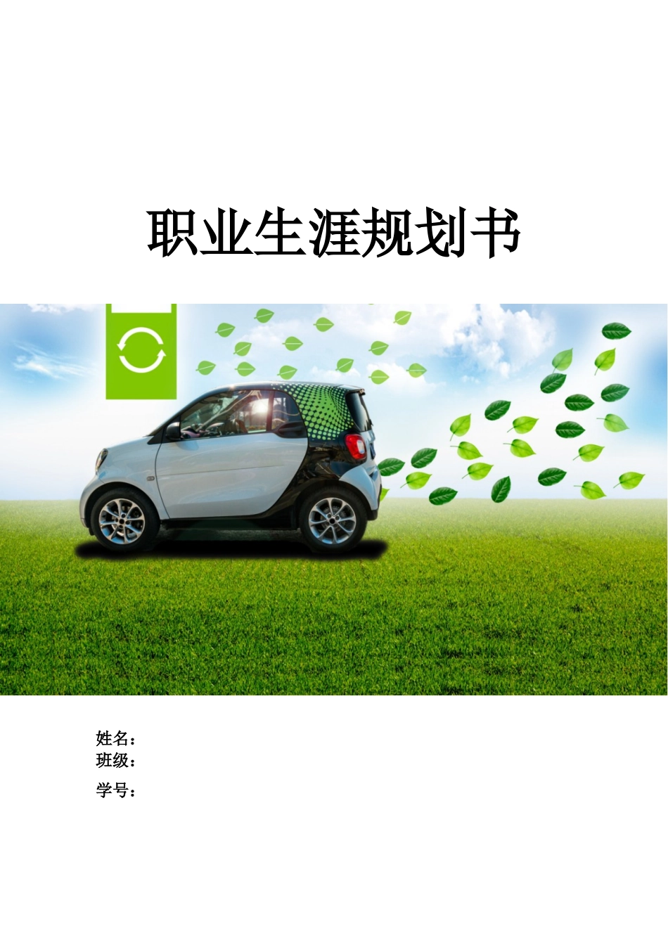 1新能源汽车专业-大学生职业生涯规划书.doc_第1页