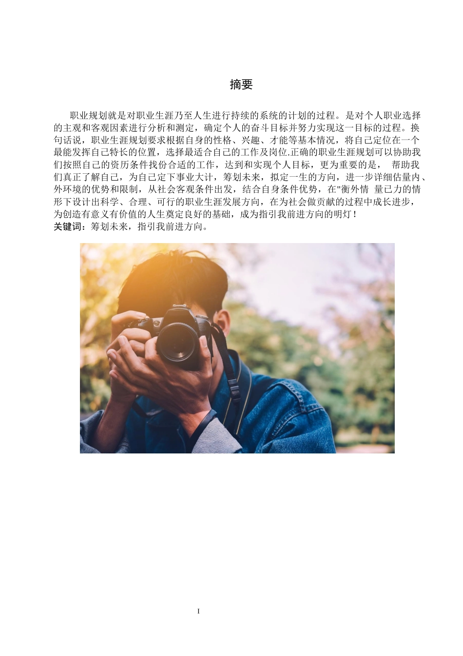 1摄影专业-大学生职业生涯规划书2.docx_第3页