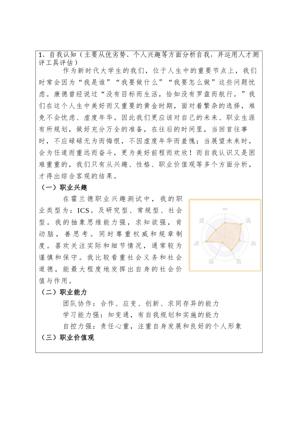 1机电一体化专业-大学生职业生涯规划书1.doc_第2页