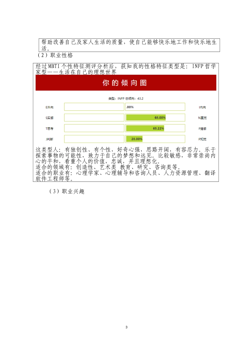 1社会工作专业-大学生职业生涯规划书1.doc_第3页