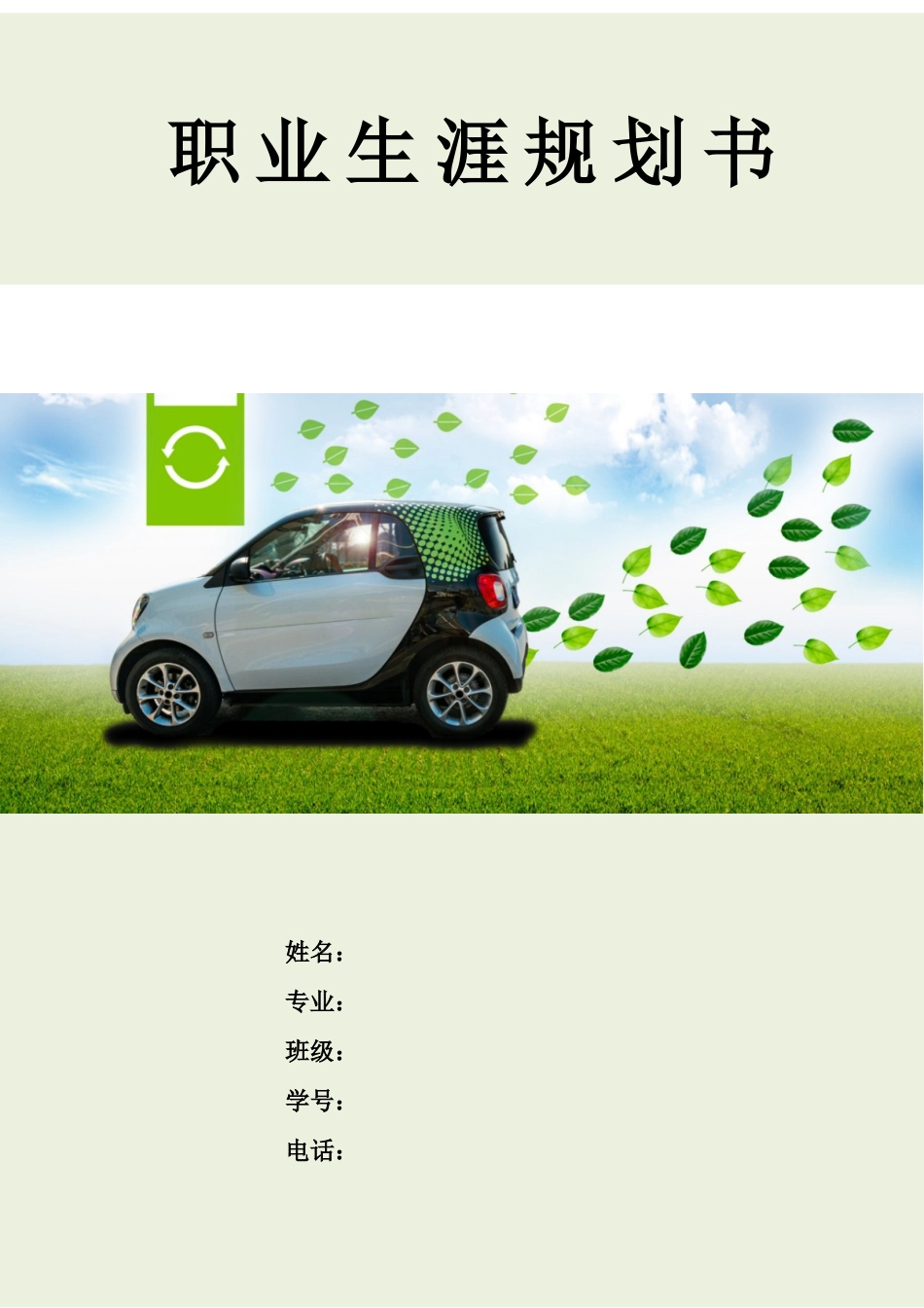 1新能源汽车技术专业-大学生职业生涯规划书1(1).doc_第1页