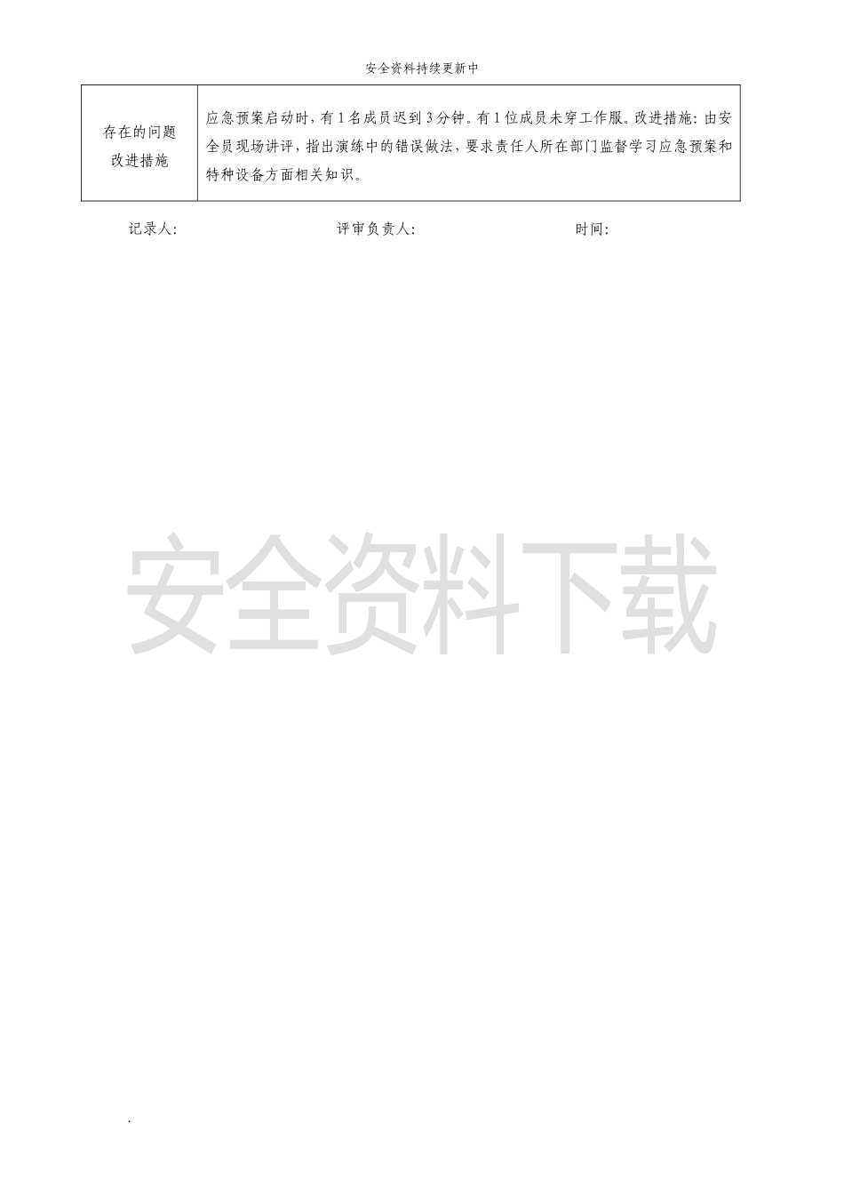 【演练方案】特种设备事故(压力容器)应急预案演练记录.doc_第3页