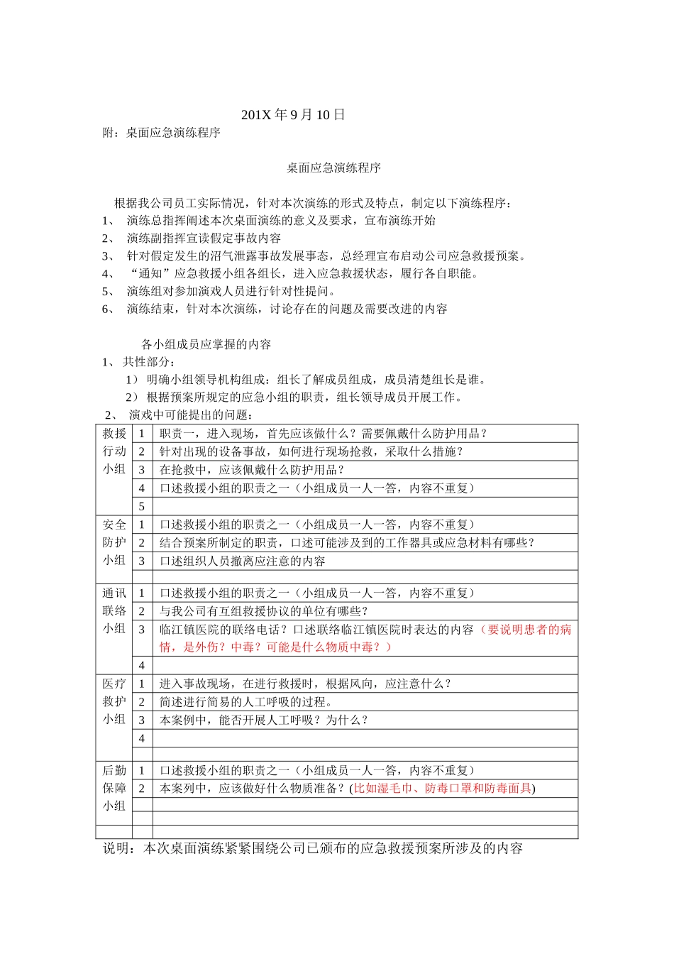 【桌面推演】危险化学品应急救援桌面演练方案.doc_第2页