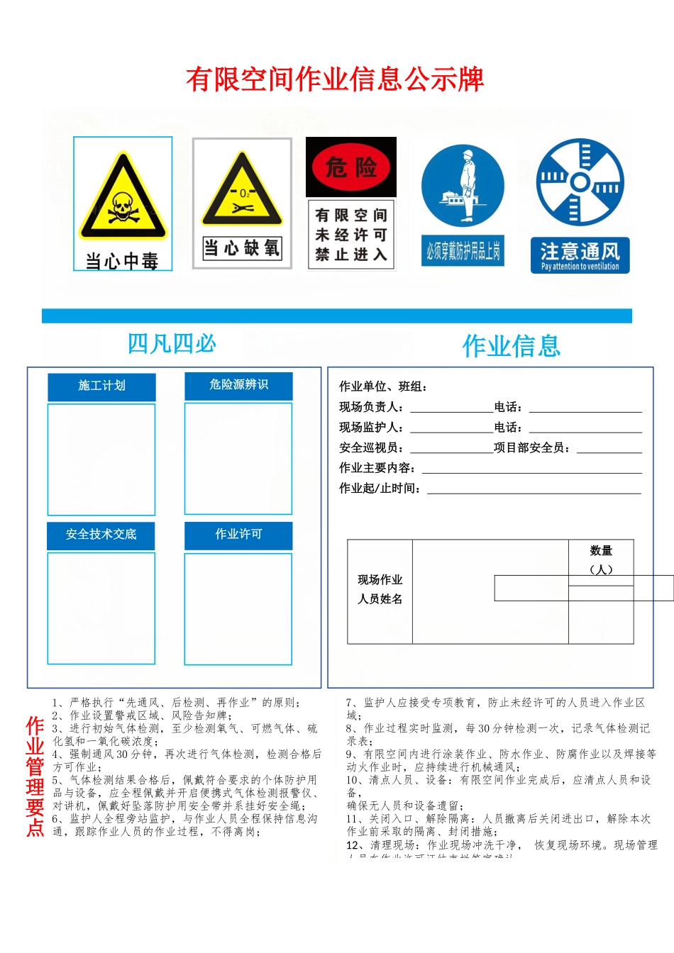 有限空间作业信息公示牌 - 副本.docx_第1页