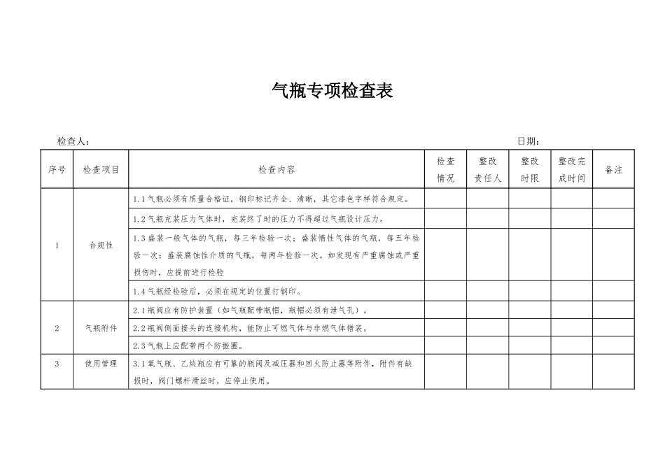 气瓶专项检查表.docx_第1页