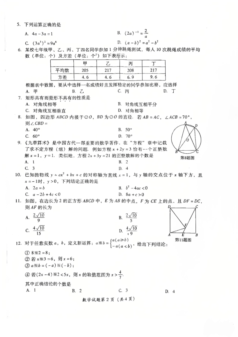 2025泸州市中考数学试题.pdf_第2页
