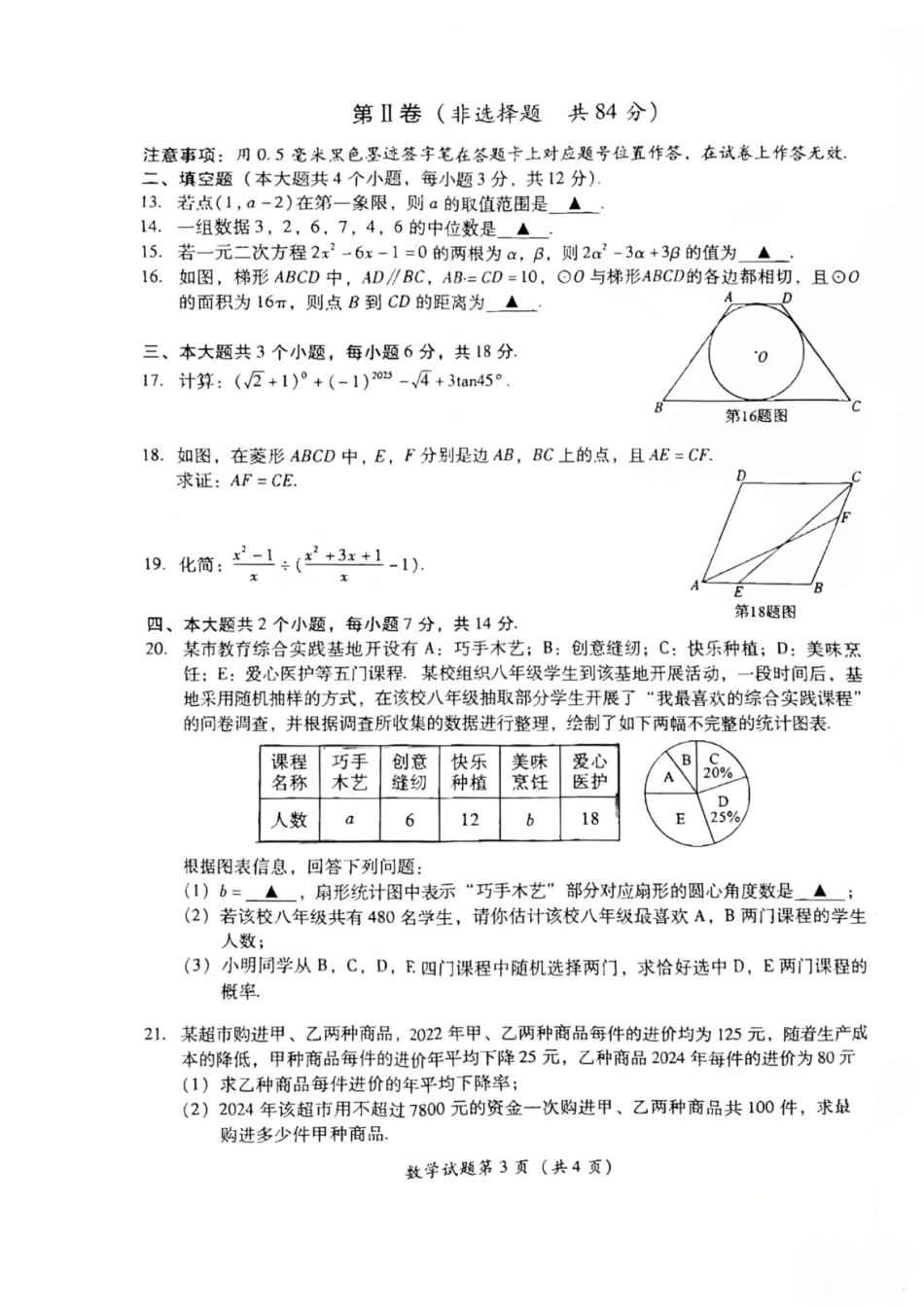 2025泸州市中考数学试题.pdf_第3页