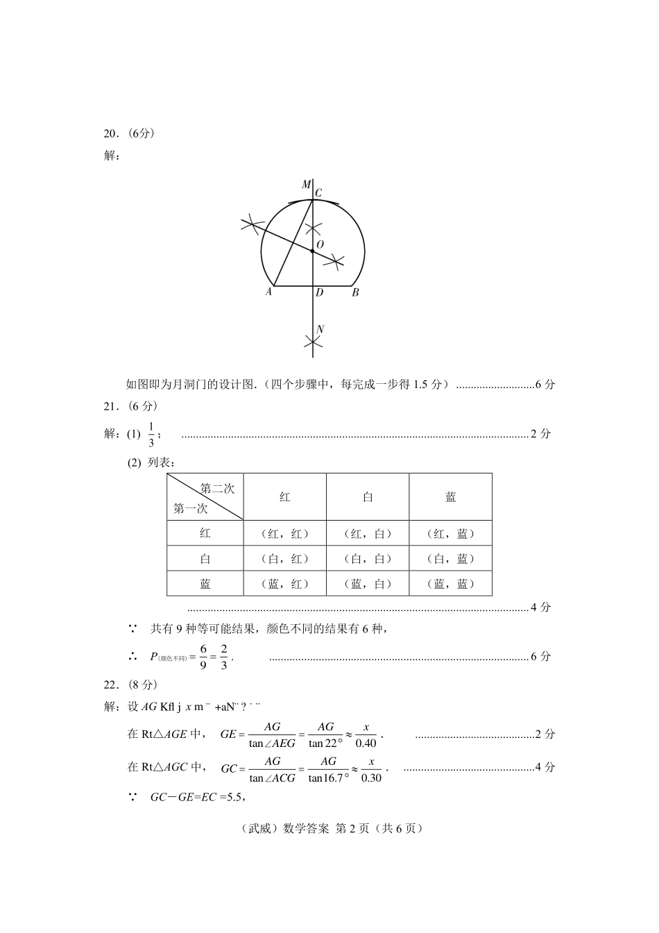 2025武威中考数学答案.pdf_第2页