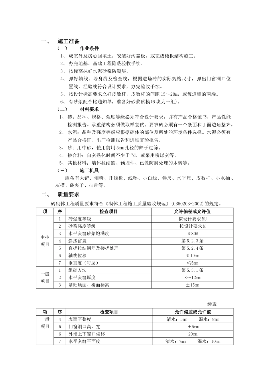 技术交底-主体结构工程-01一般砖砌体砌筑工程1.doc_第1页