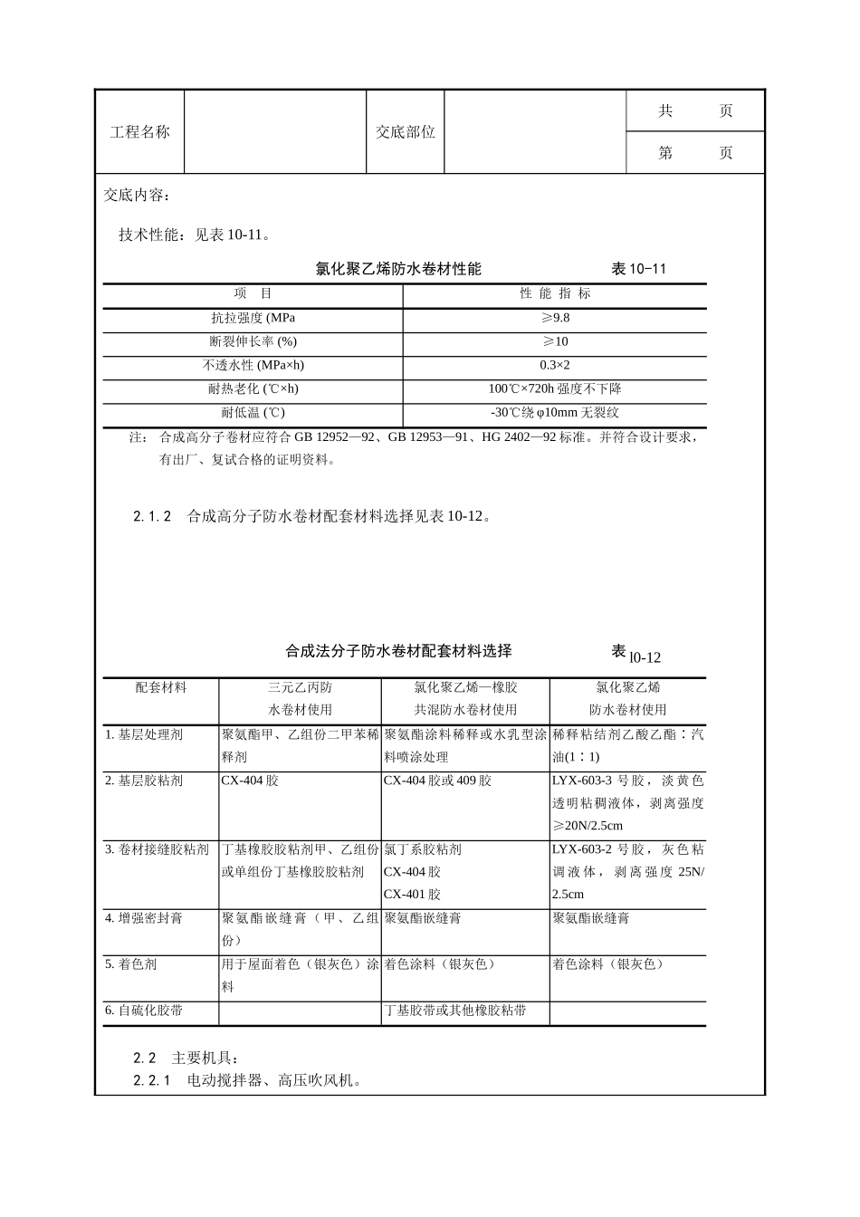 全套建筑工程、安装工程施工技术交底及安全交底-004_合成高分子卷材屋面防水层施工工艺.doc_第2页