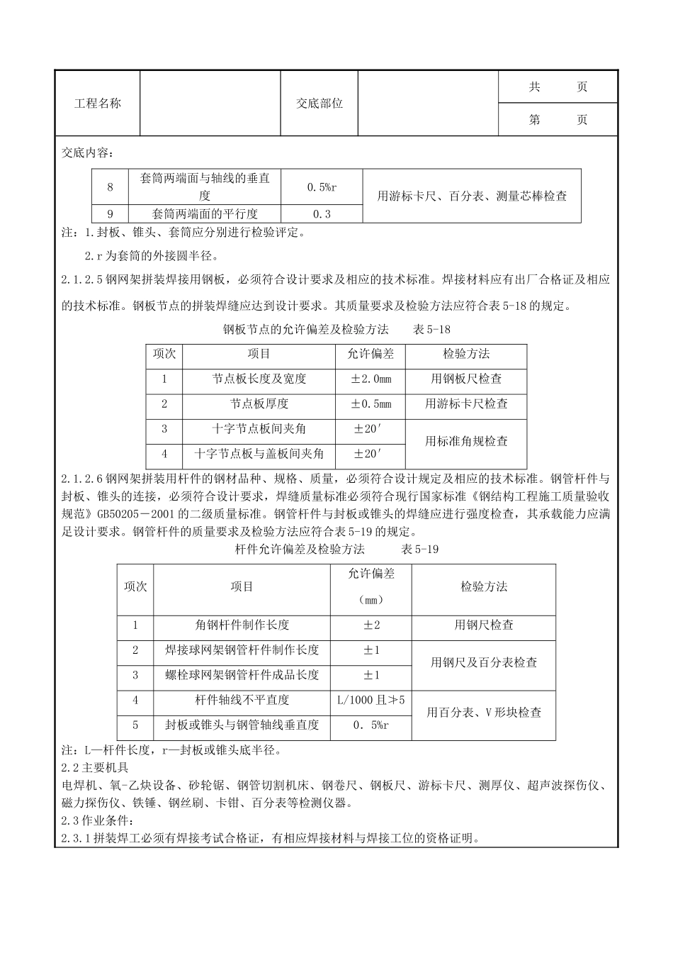 全套建筑工程、安装工程施工技术交底及安全交底-04 钢网架结构拼装分项工程质量管理.doc_第3页
