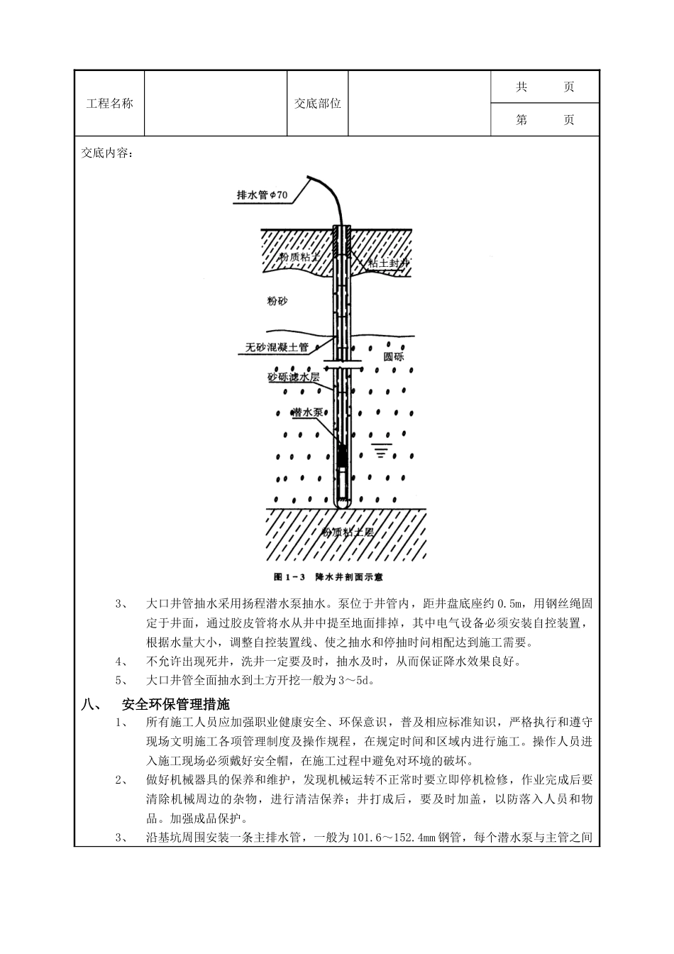 全套建筑工程、安装工程施工技术交底及安全交底-04无砂大孔混凝土管井降水工程.doc_第2页