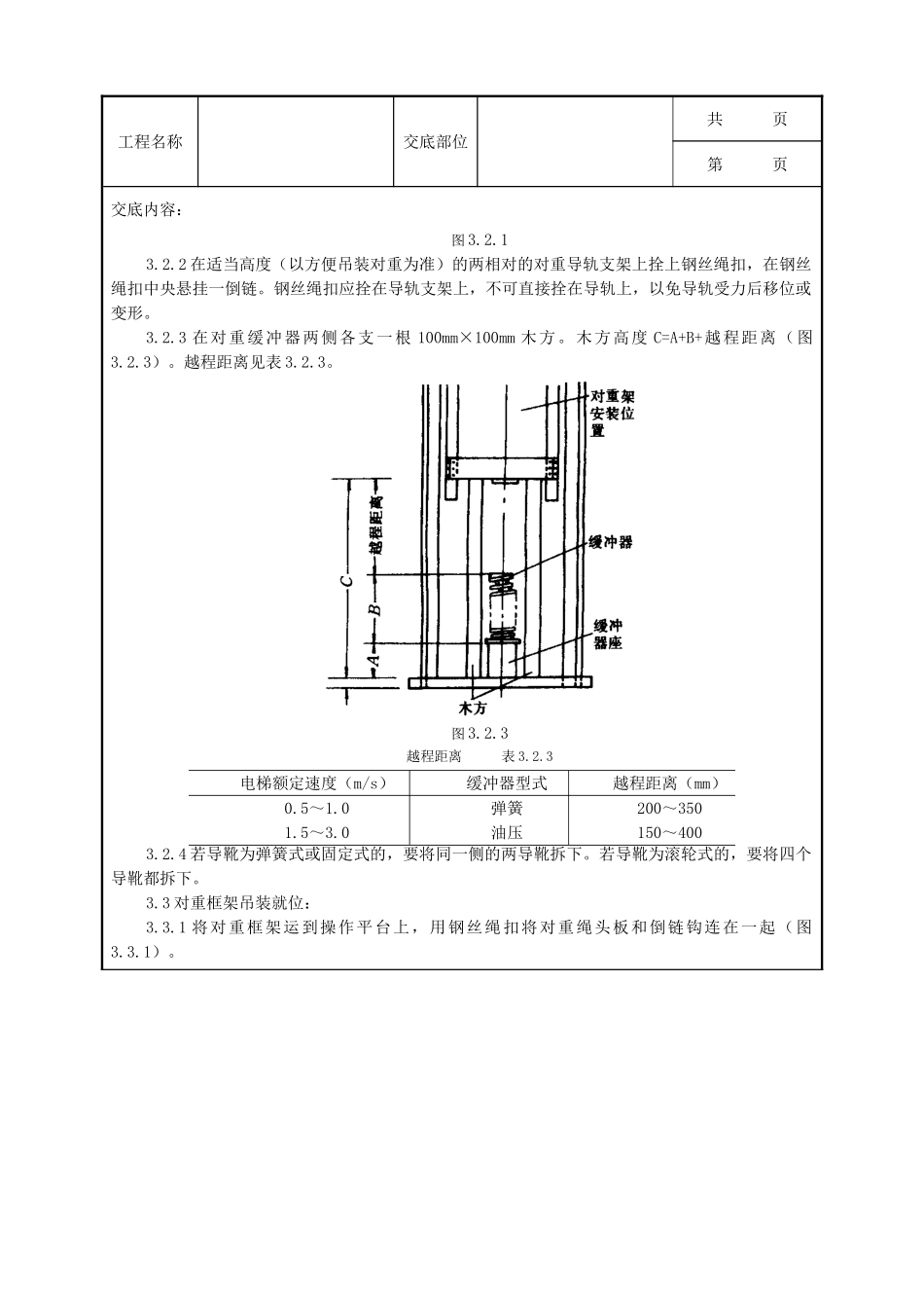 全套建筑工程、安装工程施工技术交底及安全交底-05 对重安装质量管理.doc_第2页